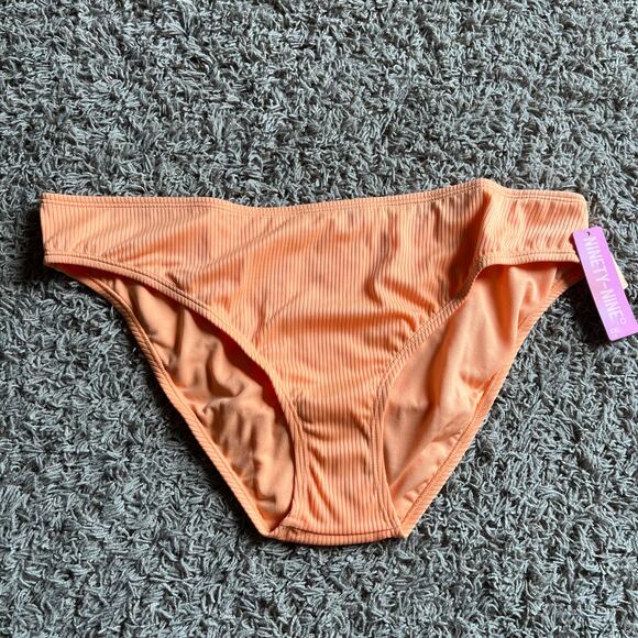 NWT! Juniors' Ninety-Nine° Orange High Leg V-Waist Cheeky Bikini Bottoms Sz XXL - Picture 6 of 6